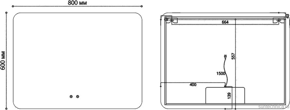 Зеркало Vincea VLM-3BE800-2 80х60 с подсветкой и антизапотевателем