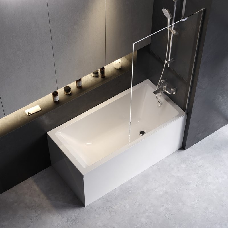 Акриловая ванна AM.PM Gem 140x70 см, пристенная, белая, с каркасом