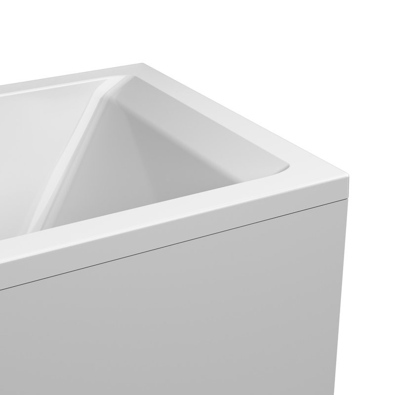 Акриловая ванна AM.PM Gem 140x70 см, пристенная, белая, с каркасом