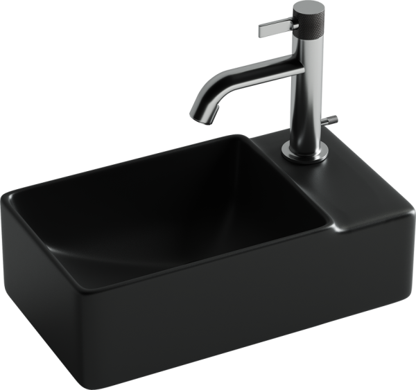 Раковина маленькая в туалет Ceramicanova Element CN5045MB R черный матовый