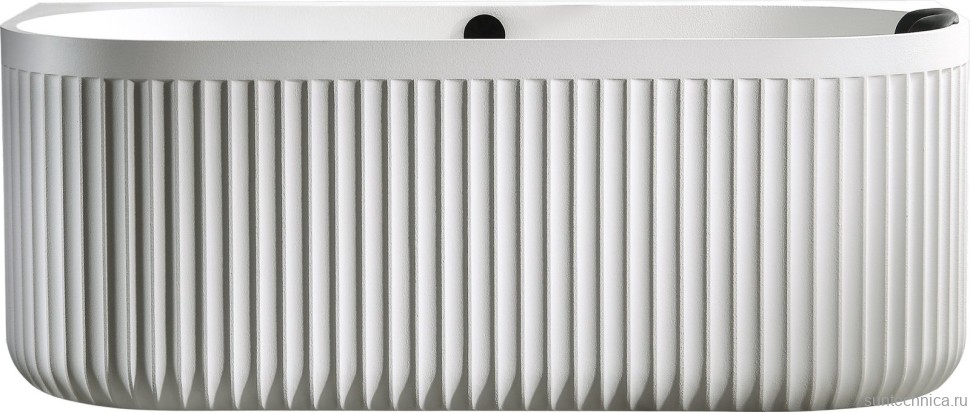 Ванна из искусственного камня AltroBagno Fabiana 090206 170x80 см, пристенная, матовая белая, овальная, на ножках, с донным клапаном, с подголовником