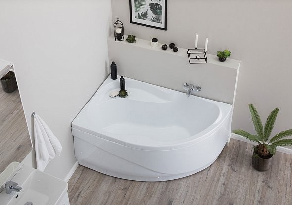 Акриловая ванна Aquanet Graciosa 00205325 L 150x90 см, угловая, левая, пристенная, белая, асимметричная, с каркасом