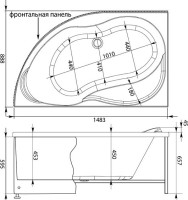 Акриловая ванна Aquanet Graciosa 00205325 L 150x90 см, угловая, левая, пристенная, белая, асимметричная, с каркасом