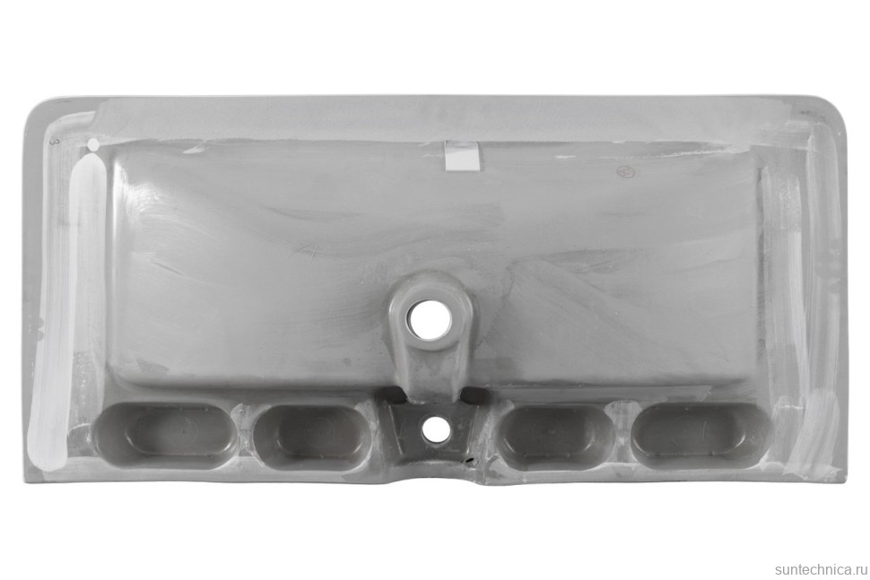 Мебельная раковина Aquanet Ирис 105 накладная, глянцевая белая, прямоугольная, фаянс