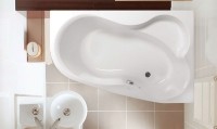 Акриловая ванна Vagnerplast Melite R 160x105 см, угловая, правая, пристенная, белая, асимметричная, с каркасом, с сиденьем