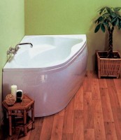 Акриловая ванна Vagnerplast Melite R 160x105 см, угловая, правая, пристенная, белая, асимметричная, с каркасом, с сиденьем