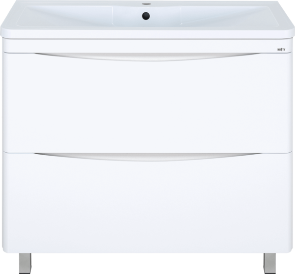 Тумба под раковину Misty Атлантик П-Атл-01100-0112Я белая, 100 с 2 ящиками