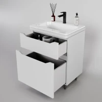 Тумба с раковиной Style Line Марелла 60 напольная, белая матовая