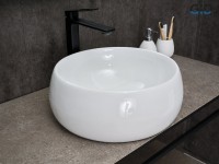 Накладная раковина GID Esfera N9140 40 глянцевая белая, круглая, фаянс