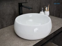 Накладная раковина GID Esfera N9140 40 глянцевая белая, круглая, фаянс