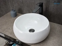 Накладная раковина GID Esfera N9140 40 глянцевая белая, круглая, фаянс
