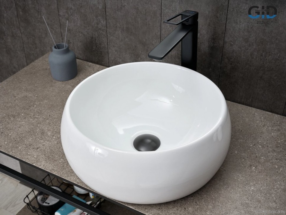 Накладная раковина GID Esfera N9140 40 глянцевая белая, круглая, фаянс