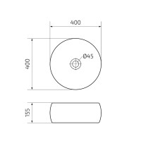 Накладная раковина GID Esfera N9140 40 глянцевая белая, круглая, фаянс
