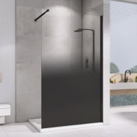 Душевая перегородка Abber Immer Offen AG69121BD 120 см, профиль черный, стекло тонированное
