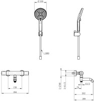 Термостатический смеситель Wonzon & Woghand WW-B3013-A1-CR для ванны с душем, хром