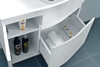 Тумба под раковину без столешницы Belux Токио 80 R подвесная, белая глянцевая