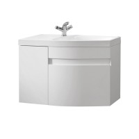 Тумба под раковину без столешницы Belux Токио 80 R подвесная, белая глянцевая
