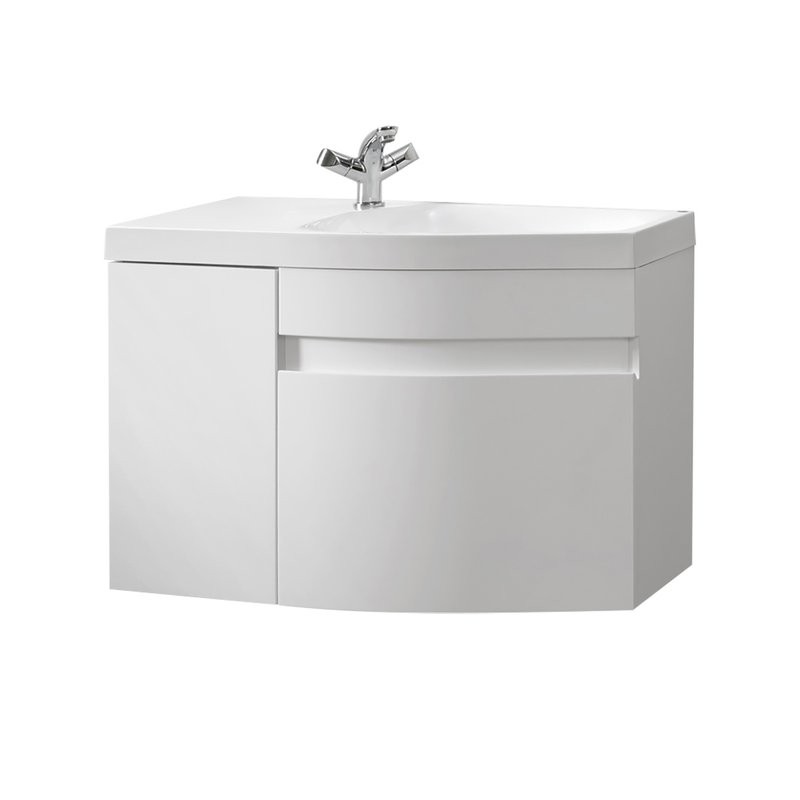 Тумба под раковину без столешницы Belux Токио 80 R подвесная, белая глянцевая