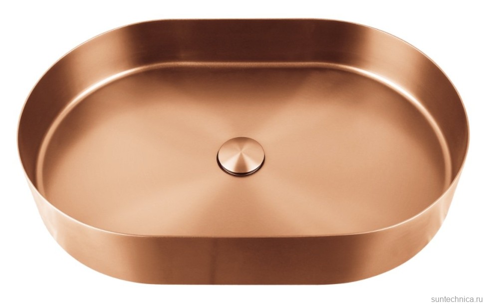 Накладная раковина AltroBagno Eterno 001027 RaSp 59 матовая медь, овальная, нержавеющая сталь