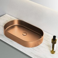 Накладная раковина AltroBagno Eterno 001027 RaSp 59 матовая медь, овальная, нержавеющая сталь