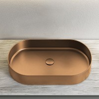 Накладная раковина AltroBagno Eterno 001027 RaSp 59 матовая медь, овальная, нержавеющая сталь