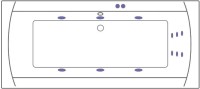 Акриловая ванна Excellent Aquaria Lux WAEX.AQU18.LINE 180x80 см, встраиваемая, с гидромассажем, белая, с каркасом, со сливом-переливом