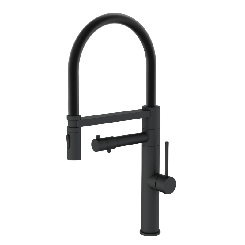 Смеситель для кухни Wonzon & Woghand WW-88458007-MB с гибким изливом, матовый черный