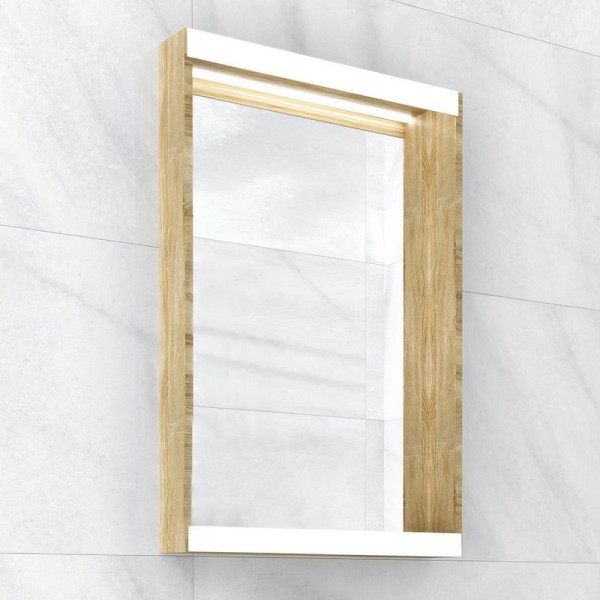 Зеркало 1MarKa Aris 60 дуб сонома, с полкой