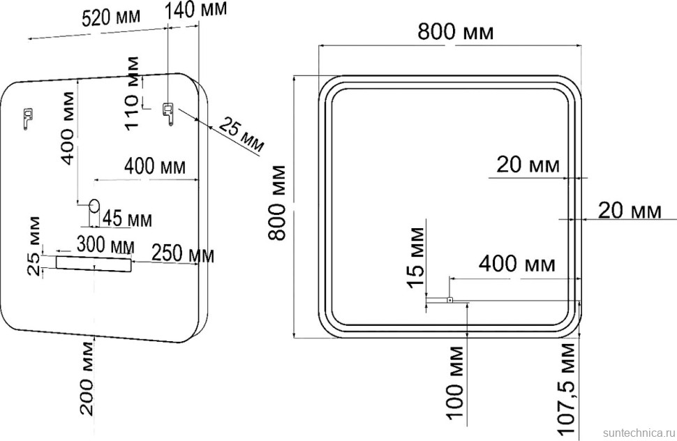 Мебель для ванной комнаты Art&Max Bianchi 75, подвесная, белая матовая