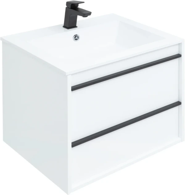 Тумба с раковиной Aquanet Lino 60 белый матовый