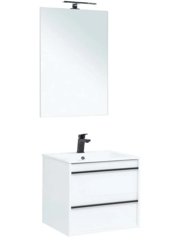 Тумба с раковиной Aquanet Lino 60 белый матовый