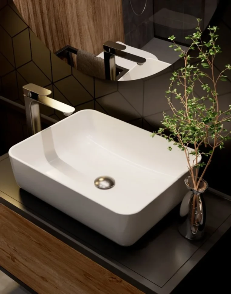 Смеситель для раковины высокий металл Gun Metal, AQUAme Monza AQM6314GM