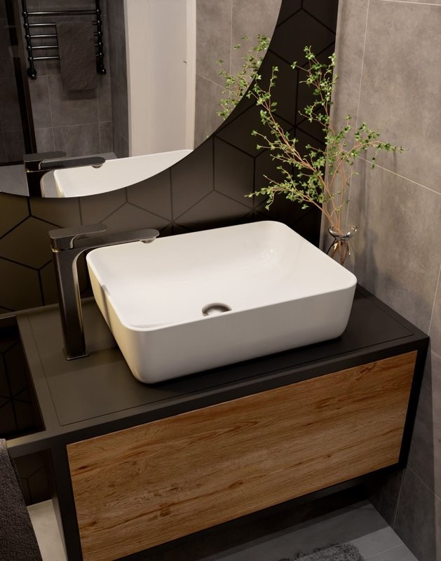 Смеситель для раковины высокий металл Gun Metal, AQUAme Monza AQM6314GM