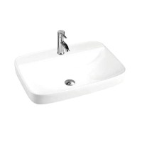 Раковина встраиваемая сверху Art&Max AM6400 60x40 глянцевая белая, прямоугольная, фаянс