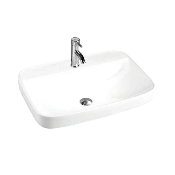 Раковина встраиваемая сверху Art&Max AM6400 60x40 глянцевая белая, прямоугольная, фаянс