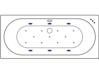 Акриловая ванна Excellent Oceana Slim WAEX.OCE16S.RELAX 160x75 см, встраиваемая, с гидромассажем, белая, с каркасом, со сливом-переливом