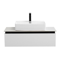 Тумба с раковиной Cezares Slider 100 подвесная, 1 ящик, со столешницей, bianco opaco