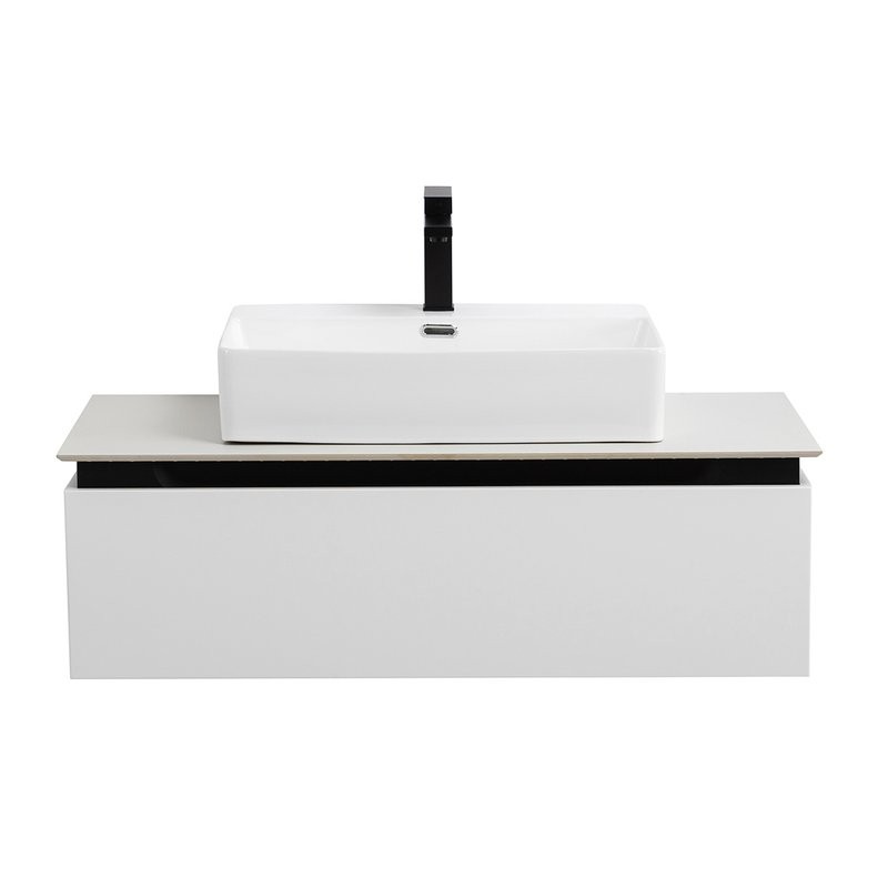 Тумба с раковиной Cezares Slider 100 подвесная, 1 ящик, со столешницей, bianco opaco