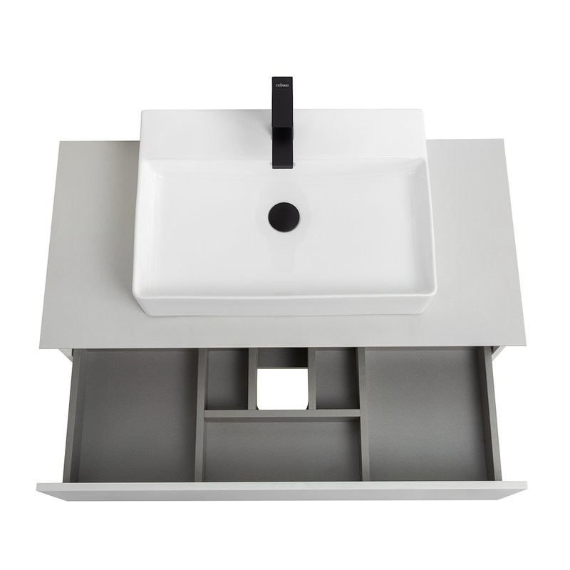 Тумба с раковиной Cezares Slider 100 подвесная, 1 ящик, со столешницей, bianco opaco