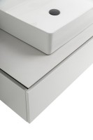 Тумба с раковиной Cezares Slider 100 подвесная, 1 ящик, со столешницей, bianco opaco