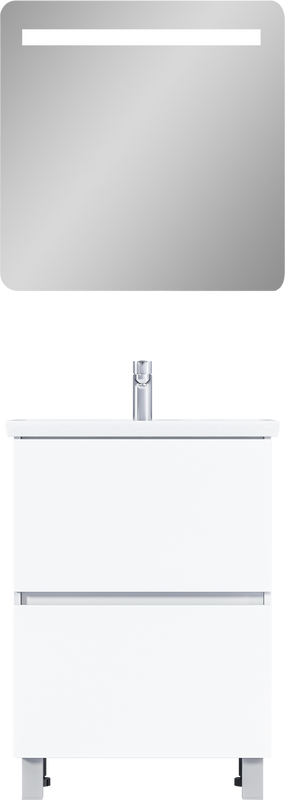 Мебель для ванной комнаты 1MarKa Aris 70Н напольная, белый глянец