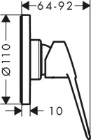 Встраиваемый смеситель для душа и ванны Hansgrohe Novus Loop 71361000 С ВНУТРЕННЕЙ ЧАСТЬЮ, хром