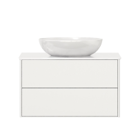 Тумба под раковину со столешницей Belux Джаз 90 подвесная, белая глянцевая
