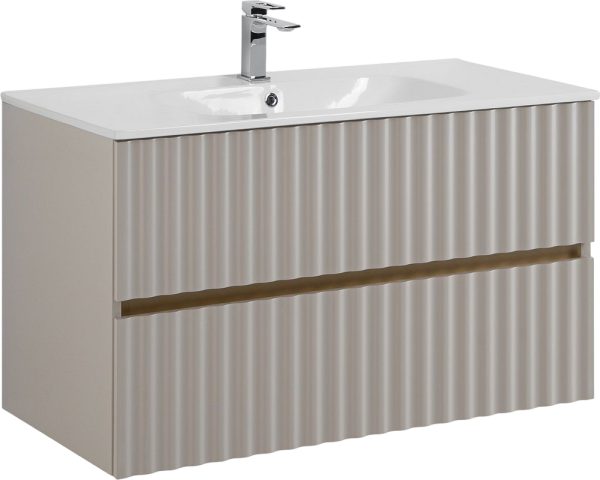 Тумба под раковину Art&Max Elegant 100 подвесная, светло-серая матовая