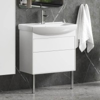 Тумба с раковиной Belux Клермонт Н 70-02 напольная, 2 ящика, белая