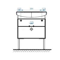 Тумба с раковиной Belux Клермонт Н 70-02 напольная, 2 ящика, белая