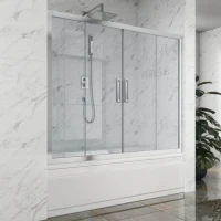 Шторка на ванну Kubele DE019 P4-CLN-CH 140х150 см, профиль хром