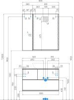 Тумба под раковину AQUATON Терра 85 дуб кантри/антрацит