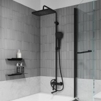 Комплект для ванной IDDIS Parker Душевая стойка IDDIS Parker PARBL3Fi06 + Смеситель для раковины PARBL01i01, матовый черный