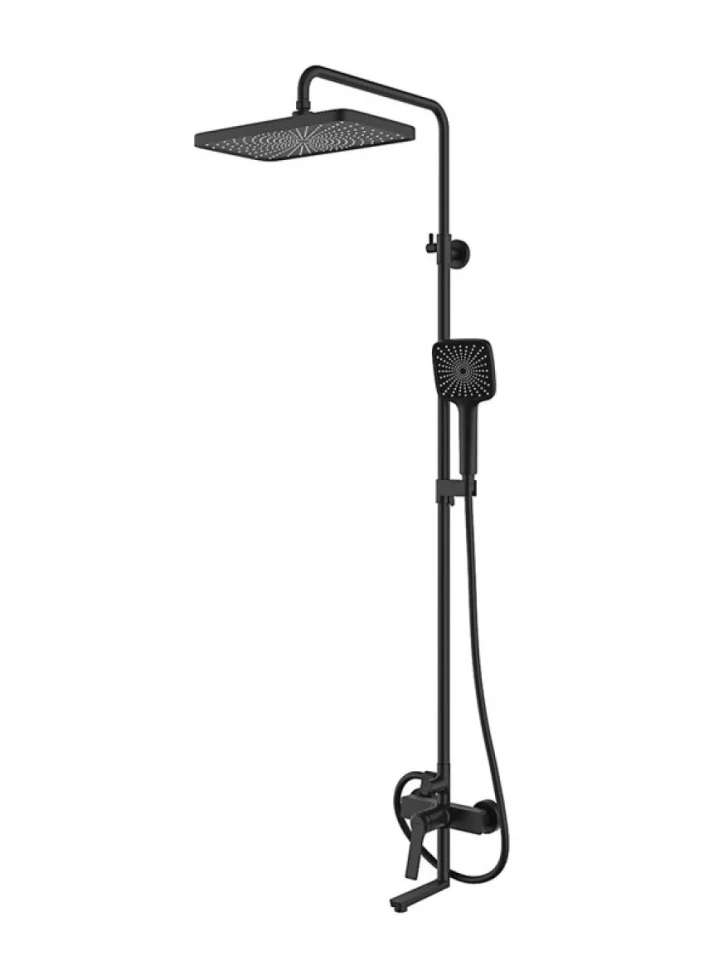 Комплект для ванной IDDIS Parker Душевая стойка IDDIS Parker PARBL3Fi06 + Смеситель для раковины PARBL01i01, матовый черный